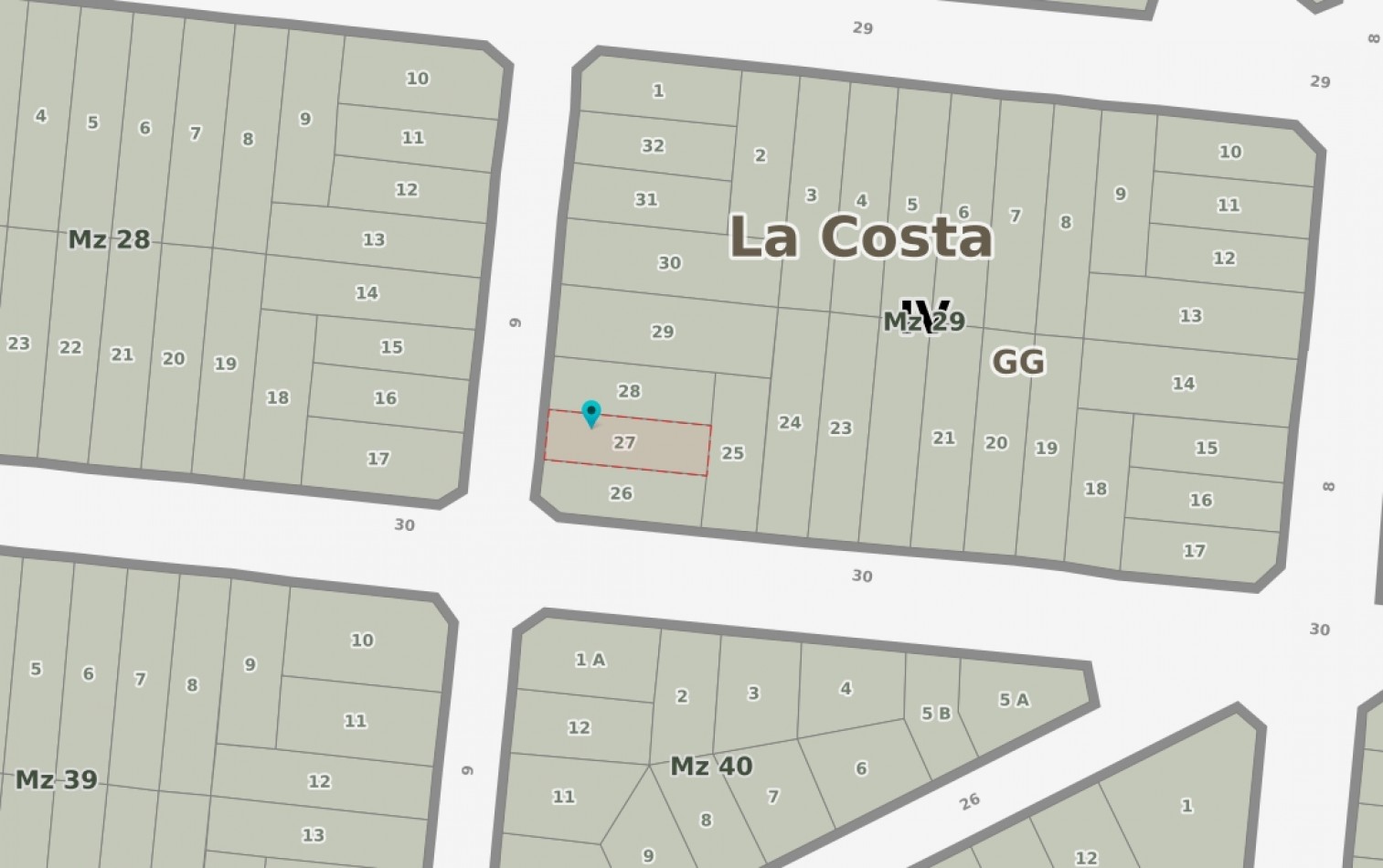 L25 - Lote Calle  9 e/ 29 y 30 - Santa Teresita